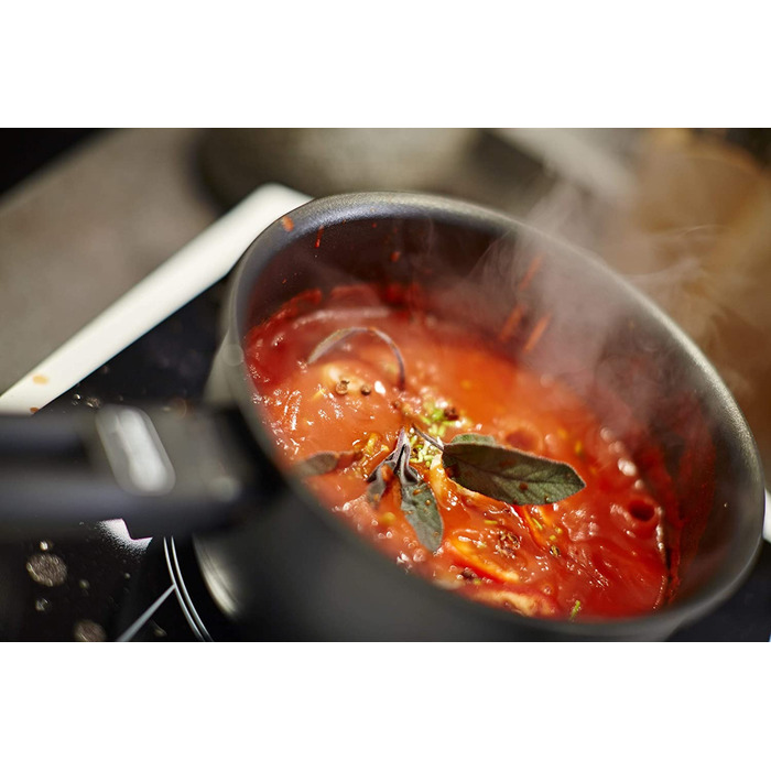 Алюмінієва індукційна сковорода-ВОК Bernde для всіх типів духовок і індукційних печей, з антипригарним покриттям, в тому числі з підігрівом. Скляна кришка, антипригарний посуд, алюміній, 6,4 літра, Чорний (30 см)