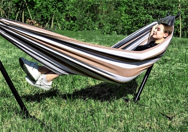 Гамак з стійкою Italform, багатоколірний, навантаження до 150 кг, 260 x 150 см