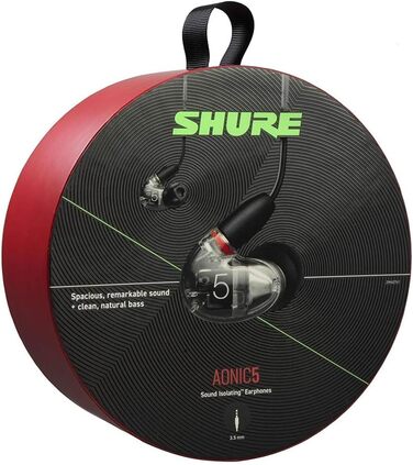 Дротові навушники-вкладиші Shure AONIC 5, висока роздільна здатність, природні баси, три динаміки, чіткий