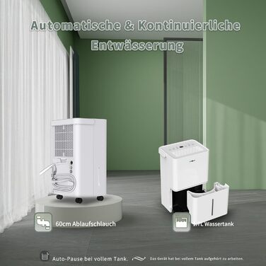 Електричний осушувач повітря Uhome 12L - 54м³, автоматичне вимкнення, сенсор вологості, режим сушіння, фільтр з активованим вугіллям