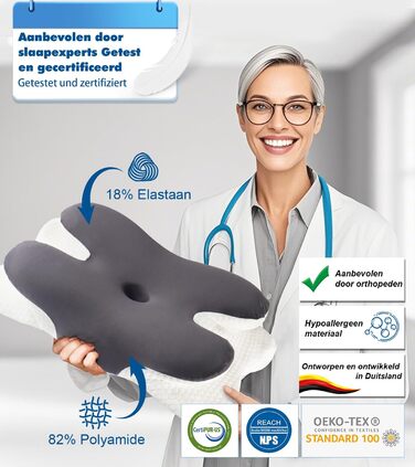 Ортопедична подушка для шиї IDEA з Memory Foam, для дорослих, з підтримкою шиї, Travel Neck Pillow