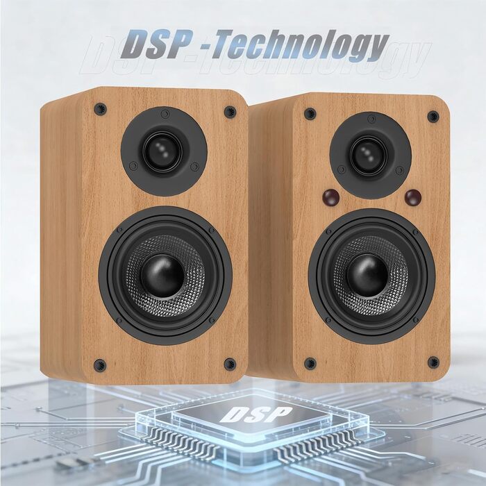 LONPOO LP-42S/LP-42X-YELLOW: Компактні Bluetooth колонки з USB, AUX та виходом для навушників | 30W, 3-дюймовий динамік, дерев'яний корпус