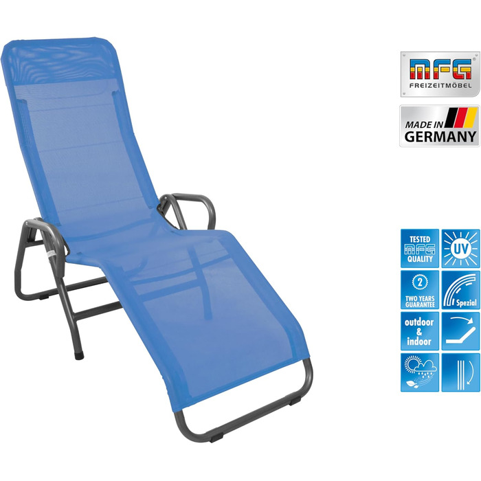 Лежак для басейну та сауни MFG, 3', антрацитовий/блакитний