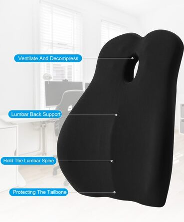 Подушка для спини FAOKZE з Memory Foam, ергономічна подушка для офісного крісла та дивана, антистатична та приємна до шкіри, для зручної посадки