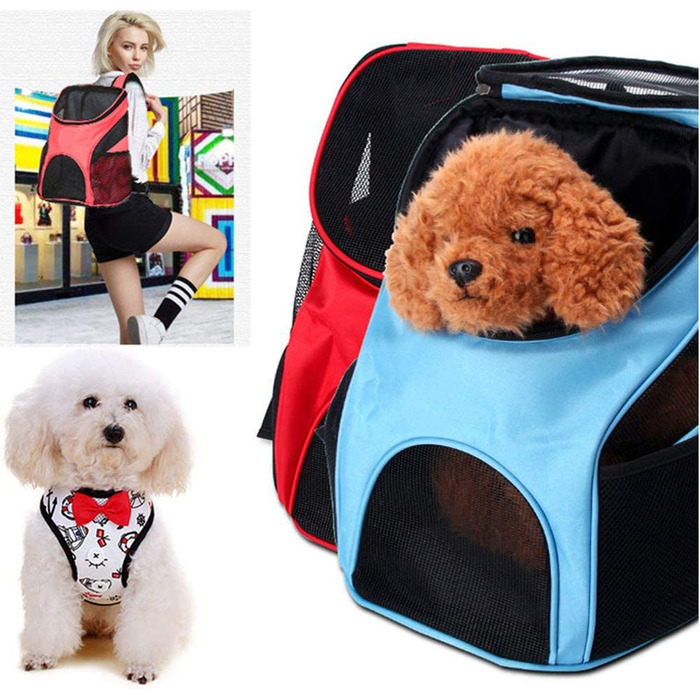 Рюкзаки Homieco для собак кішок, Сумка для домашніх тварин рюкзаки для собак, сумка для перенесення собак кішок, сумка для перенесення домашніх тварин, Рюкзак для собак домашніх тварин вагою до 4 кг для подорожей/походів/кемпінгу (синій)