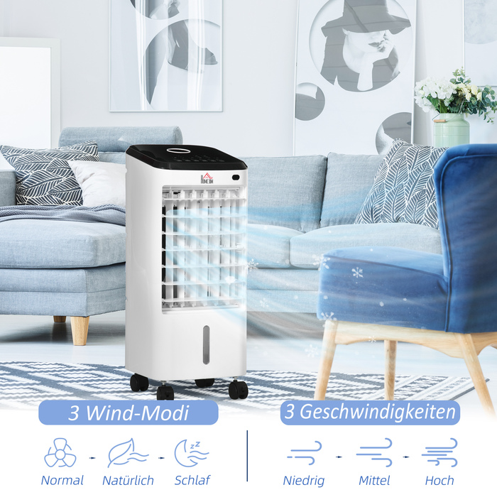 Кліматичний пристрій Min-Klima: Кондиціонер для дому, 3 режими роботи, таймер, розміри 24,5 x 27 x 60 см, колір: кремово-білий + чорний