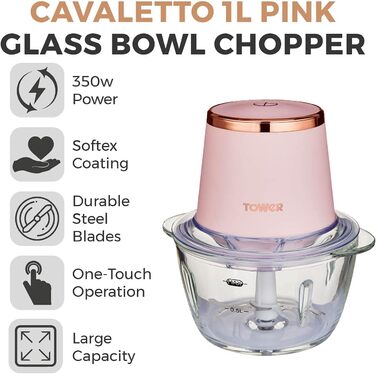 Подрібнювач для льоду Tower Cavaletto T12058MNB, 1 л, 350 Вт, Midnigh Blue & Rose Gold, для окремих ліжок