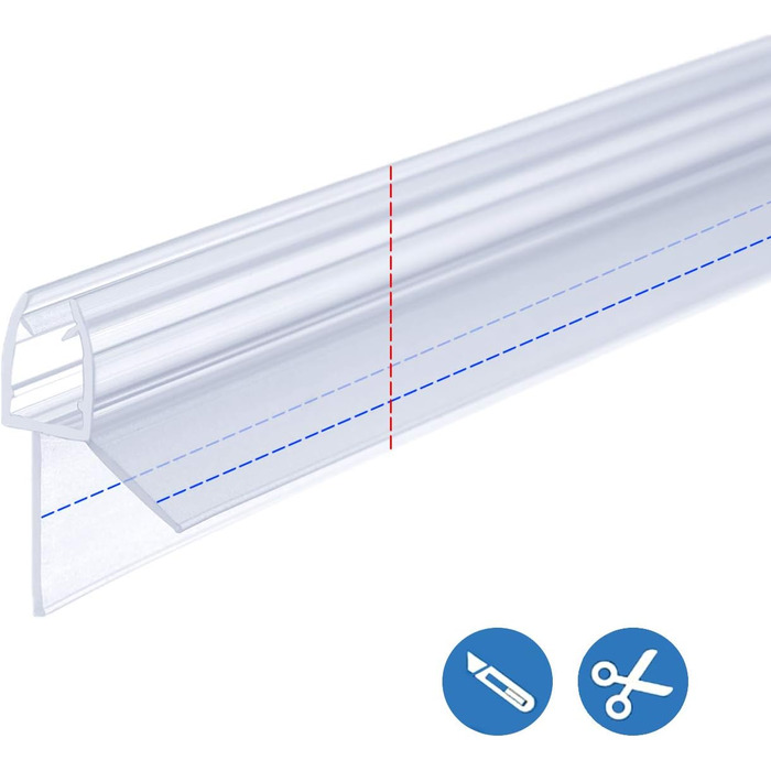 Прокладка для душу 100 см для 5/6 мм скляних дверей запасна прокладка прокладка для душових дверей запасна прокладка для душової кабіни водовідштовхувальна захист від набухання ущільнення (4 шт. прокладка для душу)