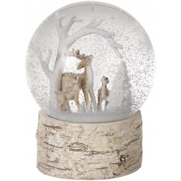 Різдвяна снігова куля із зображенням північного оленя-чудова зимова сцена на п'єдесталі під дерево