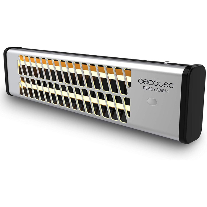 Обігрівач настінний кварцовий Cecotec Ready Warm 7000 Quartz Bath, 1200 Вт, 2 режими, для ванної кімнати, захисна решітка, IP24, 10 м², 16 x 56.5 x 13.3 см