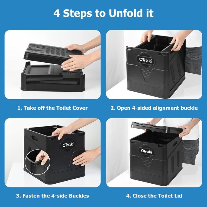 Розкладне туристичне туалетне сидіння OTRAKI - мобільний туалет для кемпінгу, фестивалів та подорожей (12 пакетів)