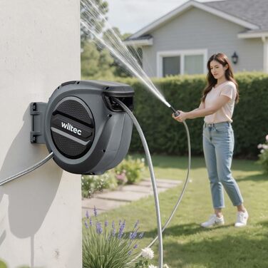 XPOtool Шланг-катушка на стіну з автозмотуванням та 15м водяного шлангу для поливу саду