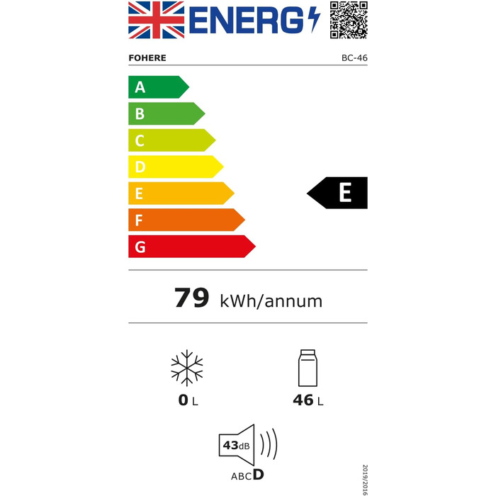 Міні-холодильник FOHERE 46L з відділенням для льоду | Компактний холодильник з регулюванням температури, енергозберігаючий, тихий | Ідеальний для офісу, кемпінгу та геймінгу | Змінний бік відкривання дверцят | Білий