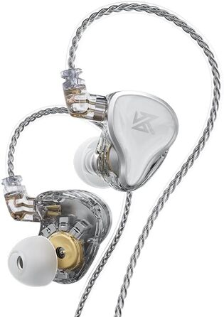 Внутрішньоканальний монітор LINSOUL KZ ZAS 7BA1DD, HiFi бас, гібридні навушники IEM, знімний кабель, сріблястий