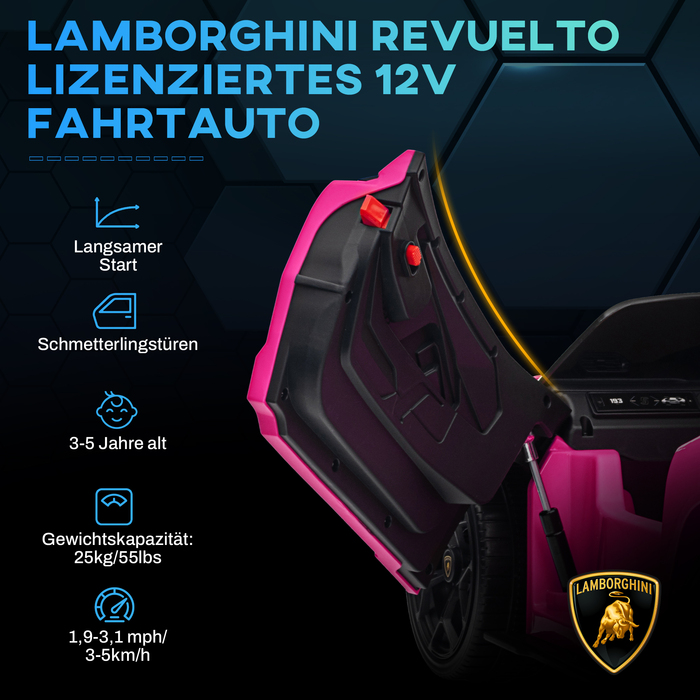 Електромобіль для дітей 3-5 років, з плавним ходом, дистанційне керування, звуковими сигналами, корпус з пластику та металу, Рожевий