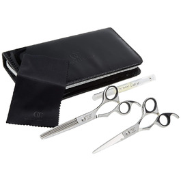 Набір ножиць Olivia Garden SilkCut, ножиці для стрижки волосся 5,75 дюйма та ножиці для полегшення європейської стрижки 14,60 см ()