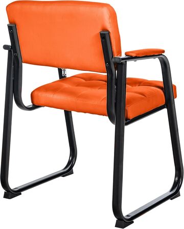 Крісло CLP Canada - м'яке крісло з штучною шкірою, чорний металевий каркас, колір: помаранчевий