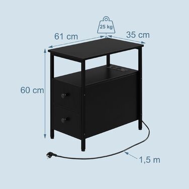 Relaxdays Додатковий столик з розетками