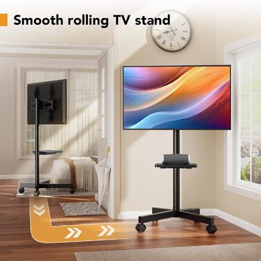 Підставка для телевізора мобільна з колесами Hemudu 23-60 дюймів, до 35 кг, VESA 400x400 мм, регульована висота