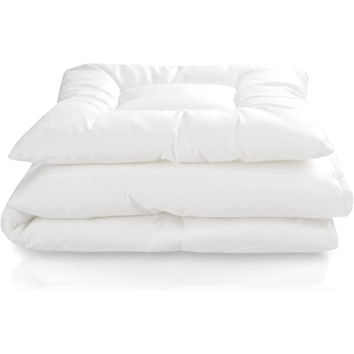 Комплект дитячих стьобаних ліжок Юліуса Зелльнера базовий, ковдра з подушкою, стандарт 100 від OEKO-TEX, розмір 100X135 40x60 см, білий (комплект 80x80 35x40 см)