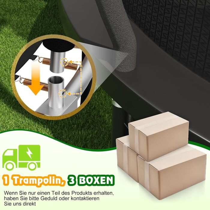 Батут Devoko вуличний з сіткою та кільцем для баскетболу, діаметр 366 см, до 150 кг, чорний