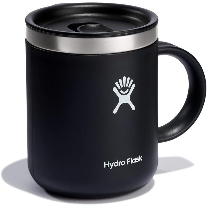 Термокружка Hydro Flask 354 мл (12 oz) з нержавіючої сталі, чорна, з кришкою та ручкою