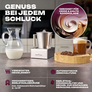 Електричний спінювач молока ProfiCook PC-MS 1032 з нагрівом та охолодженням | 6 функцій, нержавіюча сталь, 500 мл