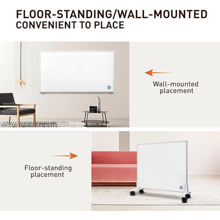 Інфрачервовий обігрівач Hocosyme Leopard 1000W з термостатом - для спальні, офісу, кухні, ванної кімнати