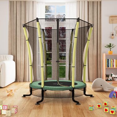 Батут дитячий JUMMICO з захисною сіткою Ø145 см, до 50 кг, для дітей від 3 років, жовтий