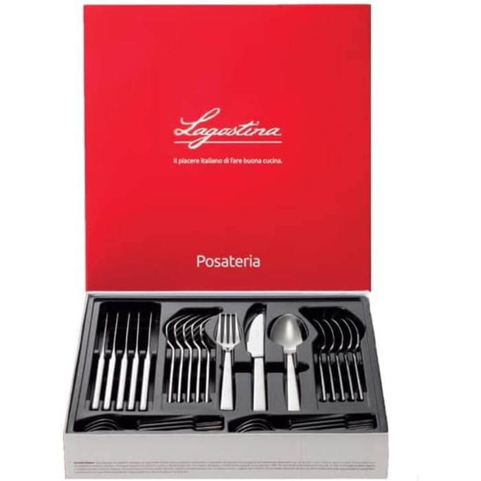 Набір столових приборів Lagostina Giada з нержавіючої сталі 18/10, 24 частини, для 6 осіб