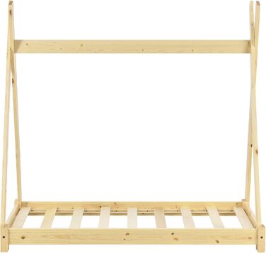 Ліжко дитяче Onejda від en.casa, Tipi-дизайн, 80x160 см, сосна, білий колір