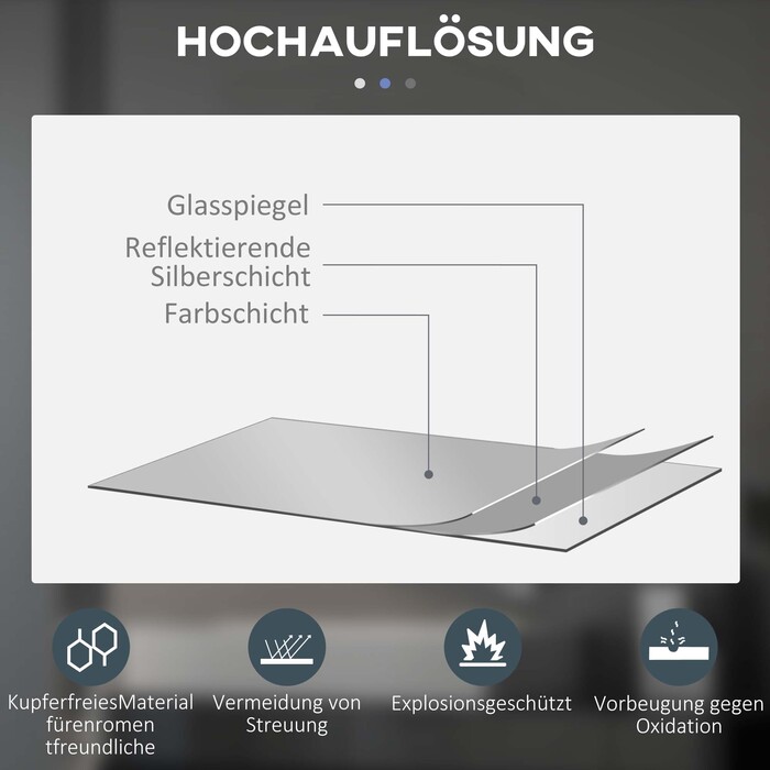 Дзеркало для ванної кімнати з LED-підсвіткою, змінним кольором світла, функцією запобігання запотіванню, сенсорним вимикачем, захистом IP44, діаметром 60 см, біле