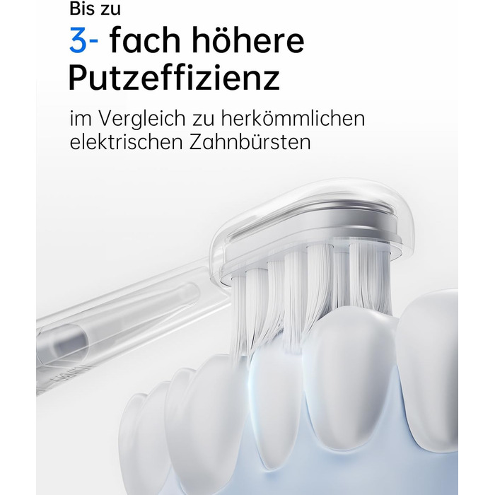 Електрична зубна щітка Laifen Wave: звукова, з вібрацією та осциляцією, 3 насадки, IPX7, біла (ABS)