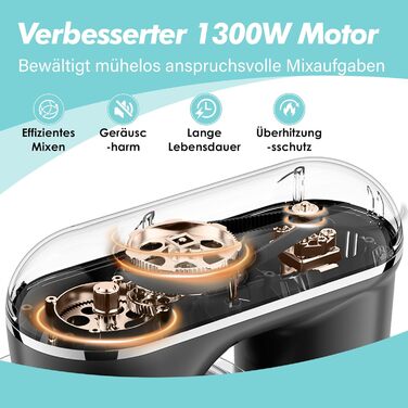 Кухонний комбайн Kitchen in the Box: 6 л, блакитний, з місткістю 3.5 л, 10 швидкостей, міксер, насадки для тіста та збивання