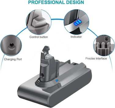 ОновленаЗмінна батарея 6000 мАг для Dyson V6 2 фільтри для DC62, DC58, DC59, DC61 Animal, 2024