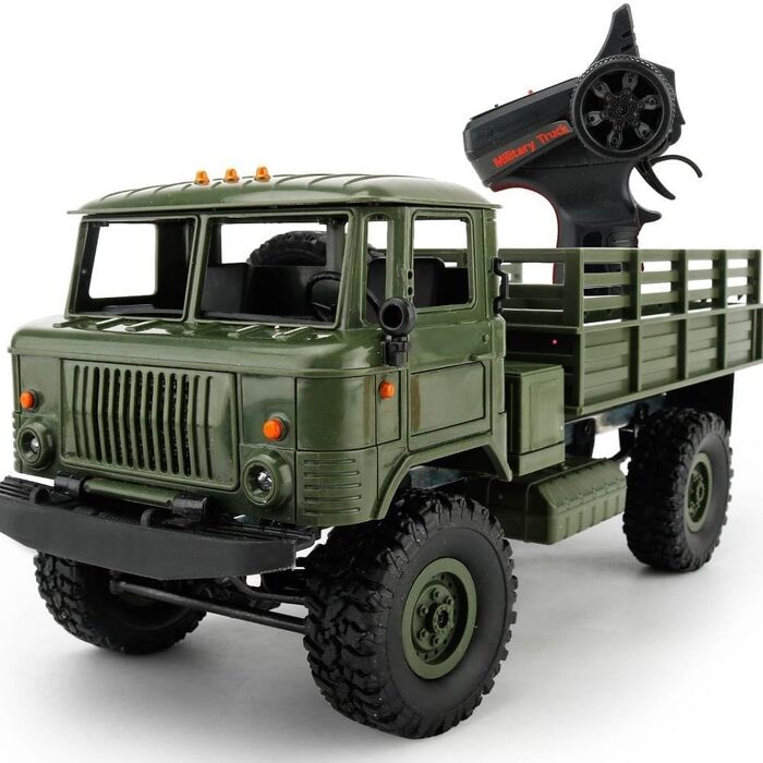 Радіокерований військовий всюдохід-вантажівка s-idee® Militär Truck 1:16 4WD 2.4 GHz