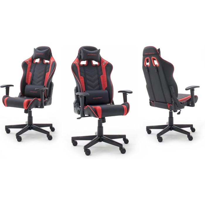 Ігрове крісло Robas Lund DX Racer Sport OK 132, чорно-червоне, регулюється по висоті, ергономічне, з функцією гойдалки