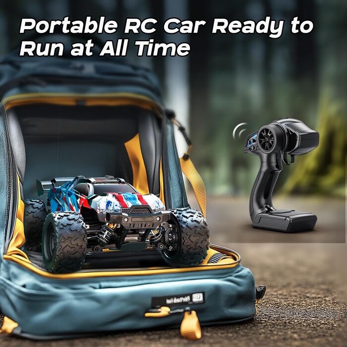 RC Автомобіль 1:18 Monstertruck 4WD, Повнопривідний позашляховик 40 км/год з металевим редуктором та 2x акумуляторами 1300mAh, Синій - для дорослих та дітей від 10 років