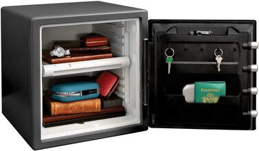 Master Lock FPW082FTCML: Вогнестійкий та водонепроникний сейф, 23л, 417x348x478 мм, цифровий код, для дому та офісу, чорний
