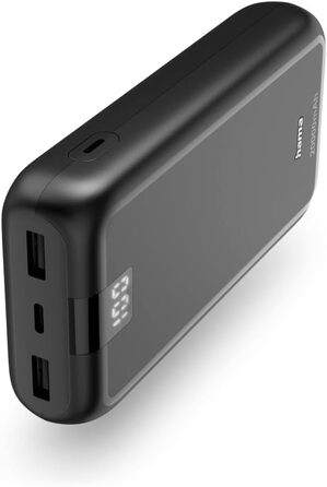 Портативний зарядний пристрій антрацит, 24000mAh, USB-C/USB-A