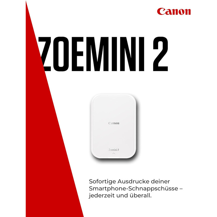 Canon Zoemini 2 Perlweiß: Міні-фотопринтер для смартфонів та планшетів | Модель для подорожей | Комплект друку