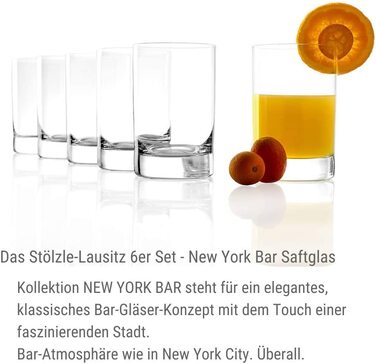 Склянки для води Stlzle Lausitz серії New York Bar i набір з 6 склянок можна мити в посудомийній машині I великі келихи для соку I Універсальні келихи a