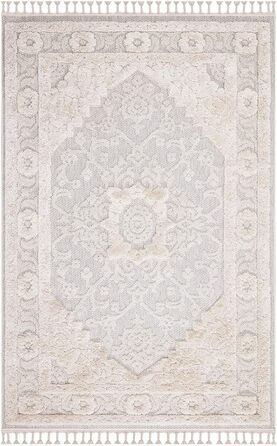 Килим City Boho Carpet Cream 80x150 см - Орнаменти, Бордюр, 3D Ефект, Бахрома, Сизаль