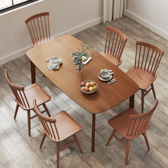 Стіл обідній, стиль кантрі, лакована поверхня, дерево, 150 x 80 см, коричневий