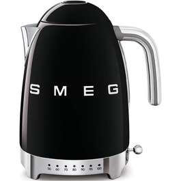 Електричний чайник Smeg KLF04BLEU 1.7L з регулюванням температури, фільтр від накипу, індикатор рівня води, 2400W, чорний