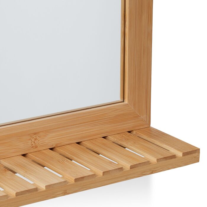 Дзеркало для стіни Relaxdays з бамбуковою полицею