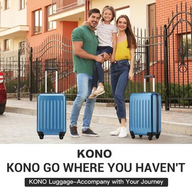 Валіза-тележка KONO 55 см, 20 дюймів, ABS, темно-синій (ручна поклажа)