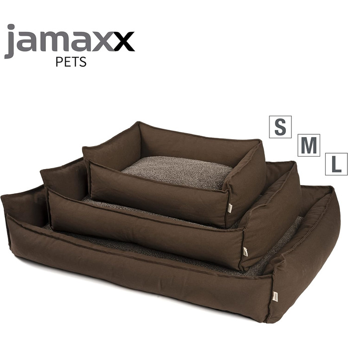 Ортопедичне ліжко для собак JAMAXX - піна з ефектом пам'яті, двостороння подушка, що миється - подушка для собак з овчиною - кошик для собак