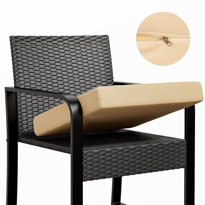 Набір садових меблів Bealife з ротангу для балкона, тераси, двору (2 місця), бежевий