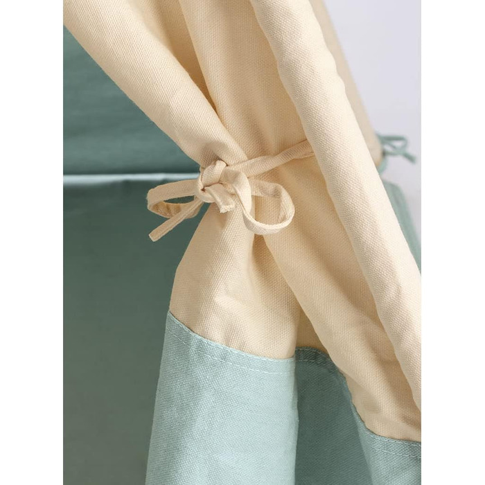 Намет PINOLINO Tipi для дітей – Yuma | Індіанський намет з вікном, килимком та гірляндою, 120x120x155 см, швидка збірка, кремовий/пастельно-блакитний